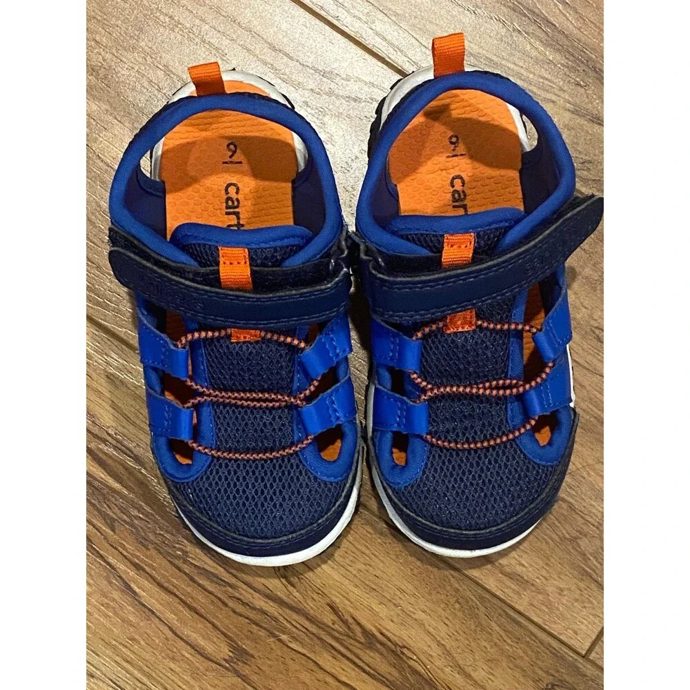 Toddler Boy's size 9 Water Shoes Sandals Carter's Blue & Orange